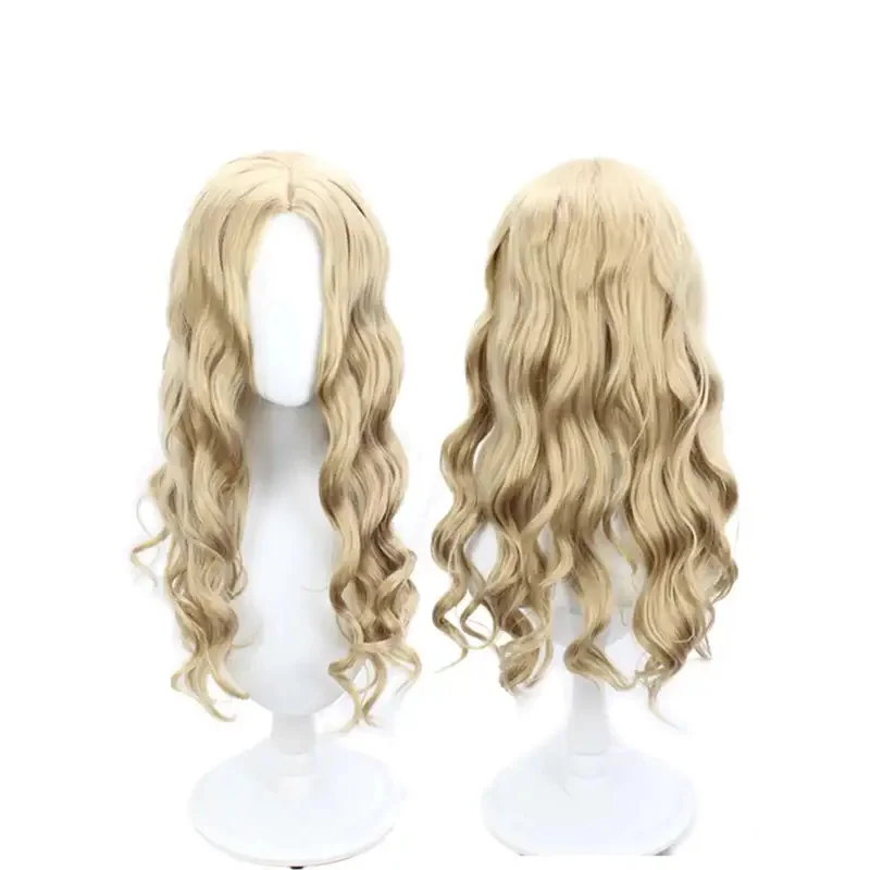

New Halloween Adrian Fahrenheit Ţepeş Wig Cosplay Anime Castlevania: Nocturne Wig Long Blond Curly Hair Costume Wig