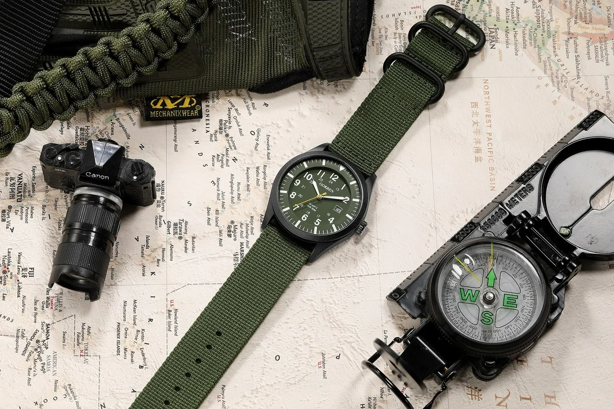 Orologio al quarzo da uomo Gorben Fashion cinturino in Nylon data automatica orologio da polso militare ArmyGreen 2021 nuovo