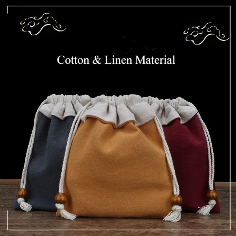 휴대용 팔찌 구슬 끈 가방, 여행용 쥬얼리 키, 이어폰 케이블 거치대 정리함 가방, 린넨 드로스트링 백, 13*15cm, 1 개