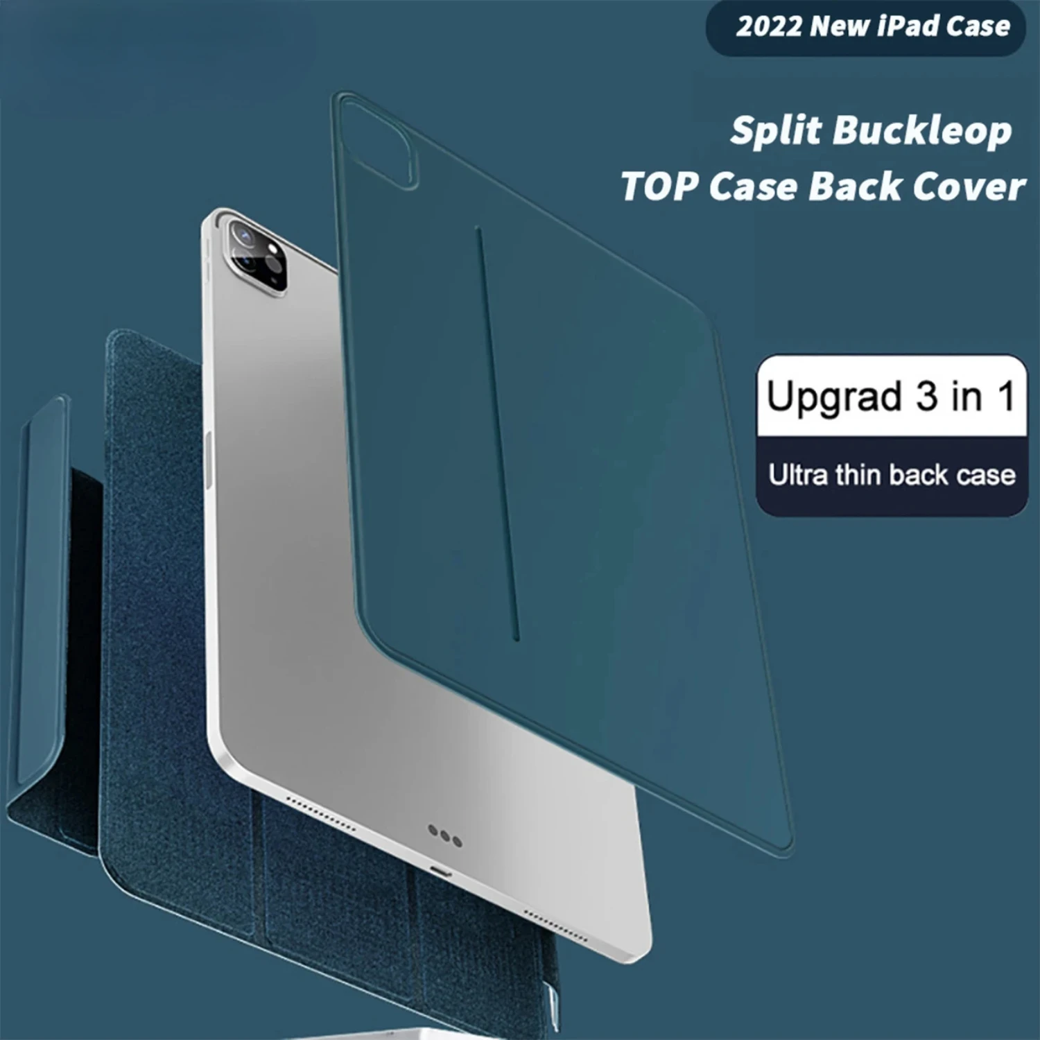 Smart Anti-bending Full Split Buckle Protective Case Cover for iPad 10.9 Pro 12.9 11 Air4/5 Mini 6 - Capa