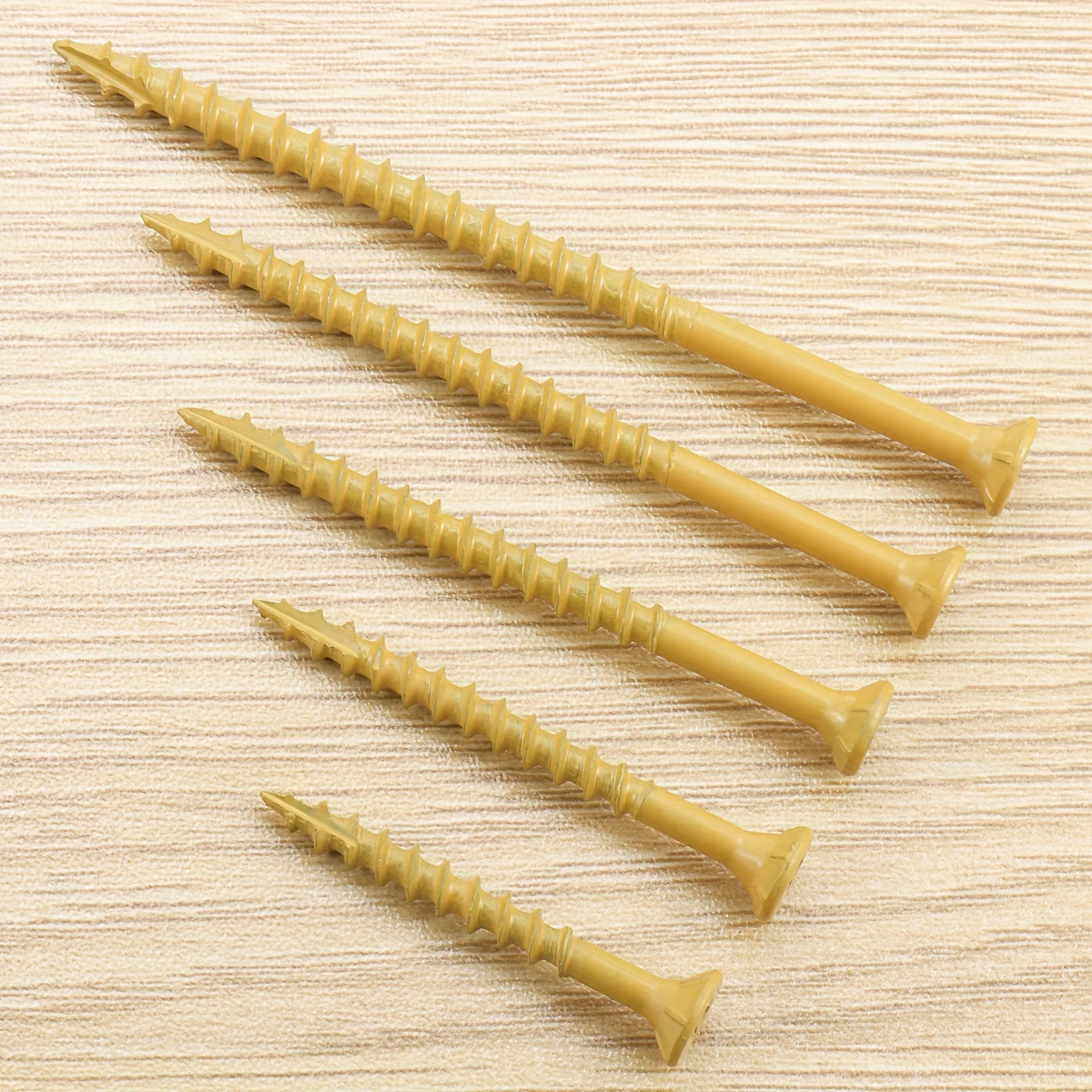 100-35pcs Wood Screws #8 #10 Rust Resistant Deck Screw Tan Exterior Epoxy Coated Outdoor Decking Screw Torx Star Drive Flat Head