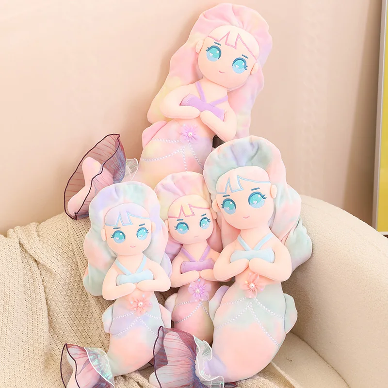

45/60cm Cute Mermaid Plush Pillow Toy Cartoon Soft Stuffed Animals Plushies Dolls Kids Babys Toys for Girls Kawaii Room Decor