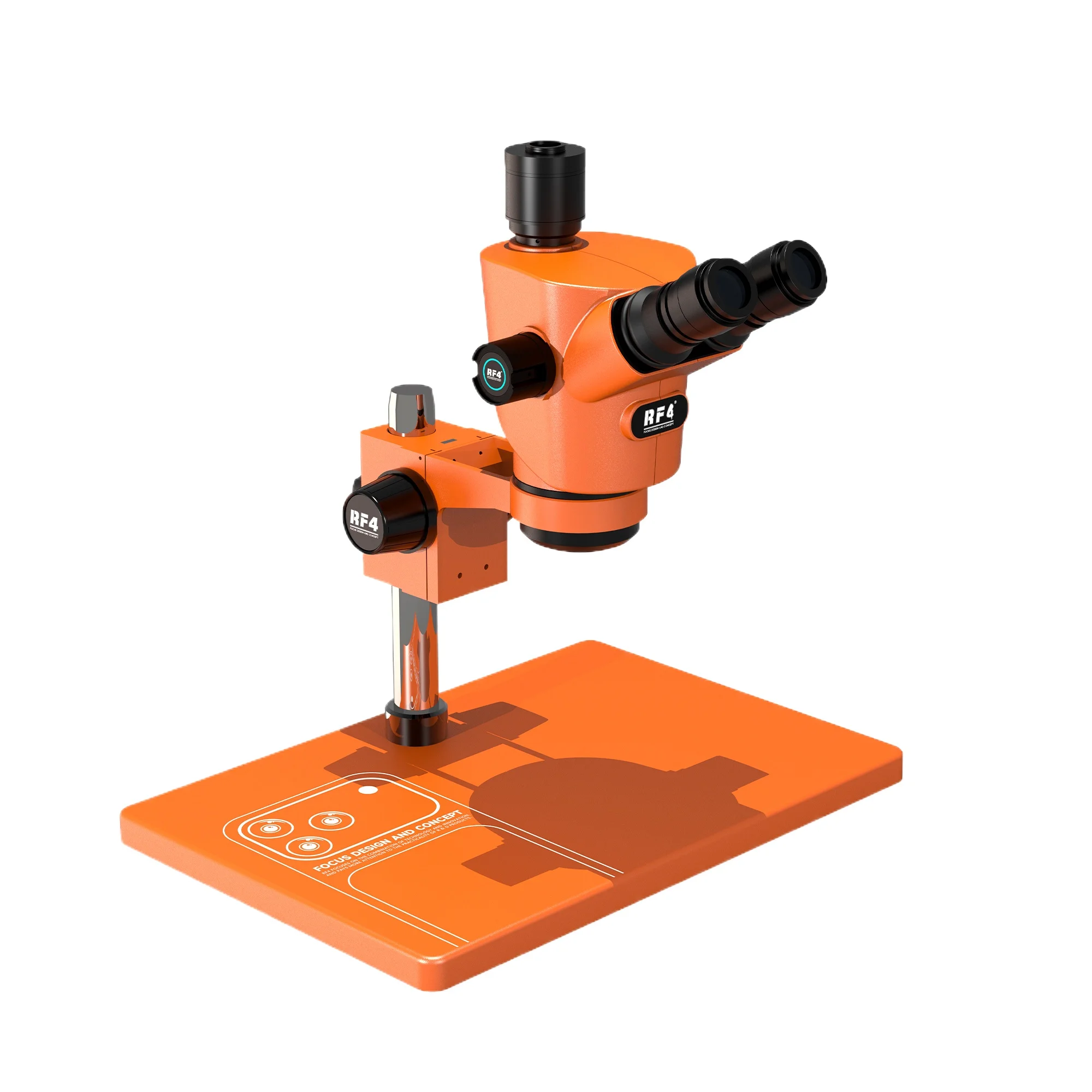 RF4 NEW 71i  Ergonomic Stereo Trinocular Microscope Large-field hd mi 4KC7 ca me ra 6.5-65X Phone Soldering PCB Repair