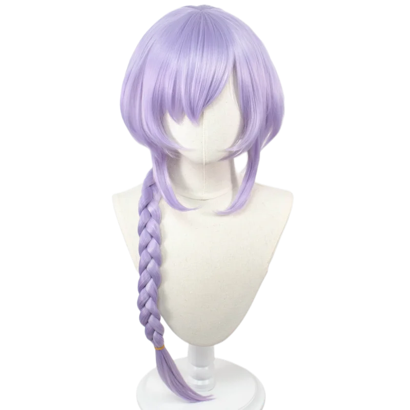 ND Qiqi 코스프레 가발 헤어피스 Genshin Impact 코스프레 헤어 가발 코믹 콘 코스터 의상 테마 파티 내열성 합성