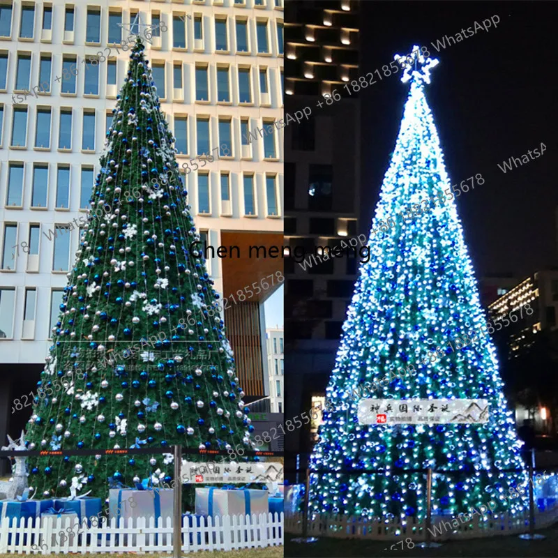 

Large Christmas Tree Package 5/6/7/8m/9/10/12 Christmas Blue Silver Decoration Household