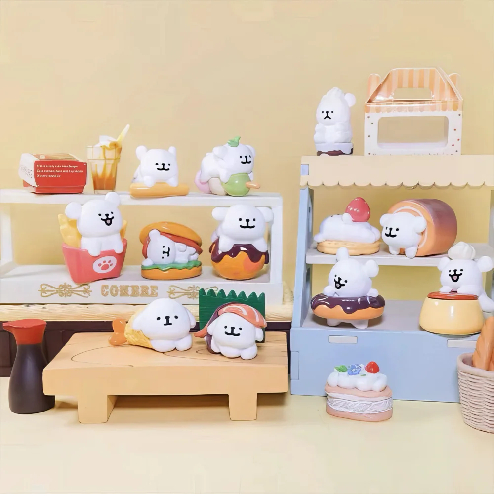 

Maltese Line Puppy Afternoon Tea Series Mini Beads Blind Bag 5 Pcs Kawaii Cute Figure Toy Desktop Ornament Creative Gift Decor