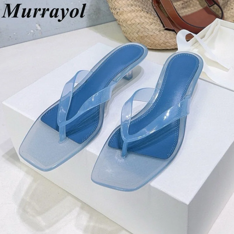 

Новые женские модные прозрачные шлепанцы-желе с каблуком-рюмочкой 2026 года, летние повседневные универсальные туфли для отпуска