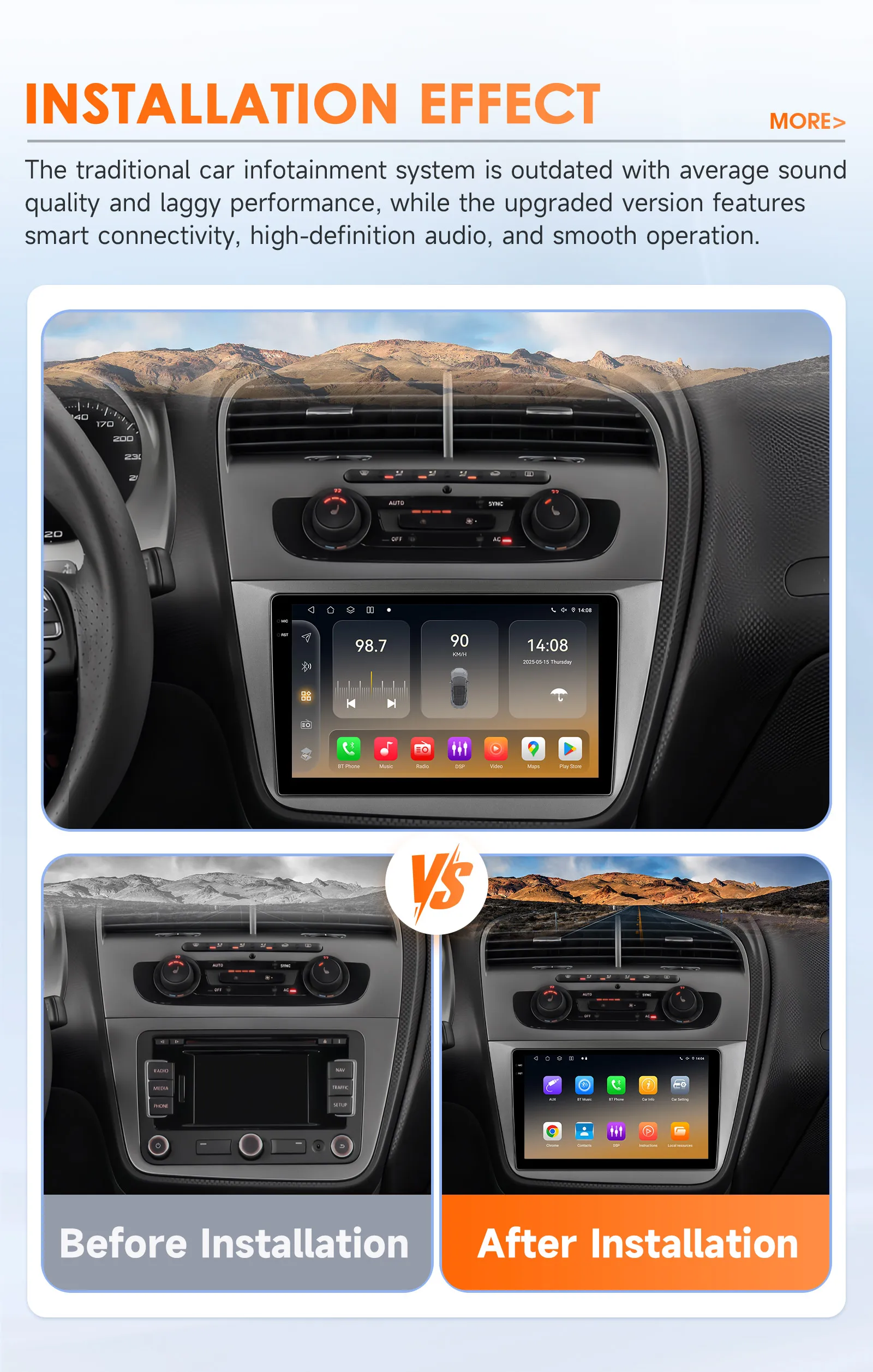 Hizpo Android 14 Auto Multimedia For Seat Altea 2004-2015 Toledo 2004-2009 Car Radio Car CarPlay GPS 2 Din Navigation Head Unit