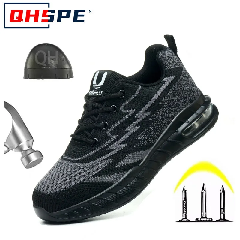 Fashion Steel Toe Safety Shoes Women Work Sneakers Breathable Protective Footwear Lightweight Anti Puncture Work Boots
