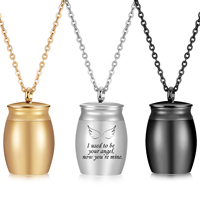 Personalized Small Urn for Human/Pet Ashes Stainless Steel Urn Necklace Pendant for Ashes Cremation Jewelry Drop shipping