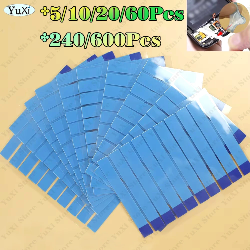 5-600Pcs Battery Adhesive Sticker Easy To Pull Trackless Tape Strip Double-sided Tape For Mobile Phone Universal Battery Stick
