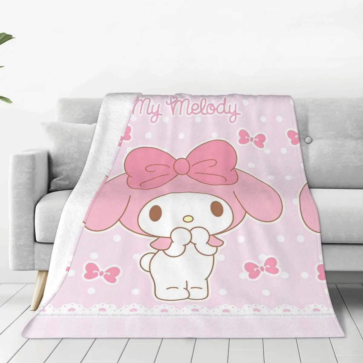 Sanrio Kawaii My Melody Blanket Velvet Spring Anime Multifunction Ultra-Soft Throw Blanket for Bedding Outdoor Plush Thin Quilt