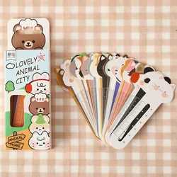 30pcs Cute Cartoon Bookmarks Kawaii Measure Scale Drawing Rulers Book Page Holder Korean Stationery Kids Gifts Office Supplies