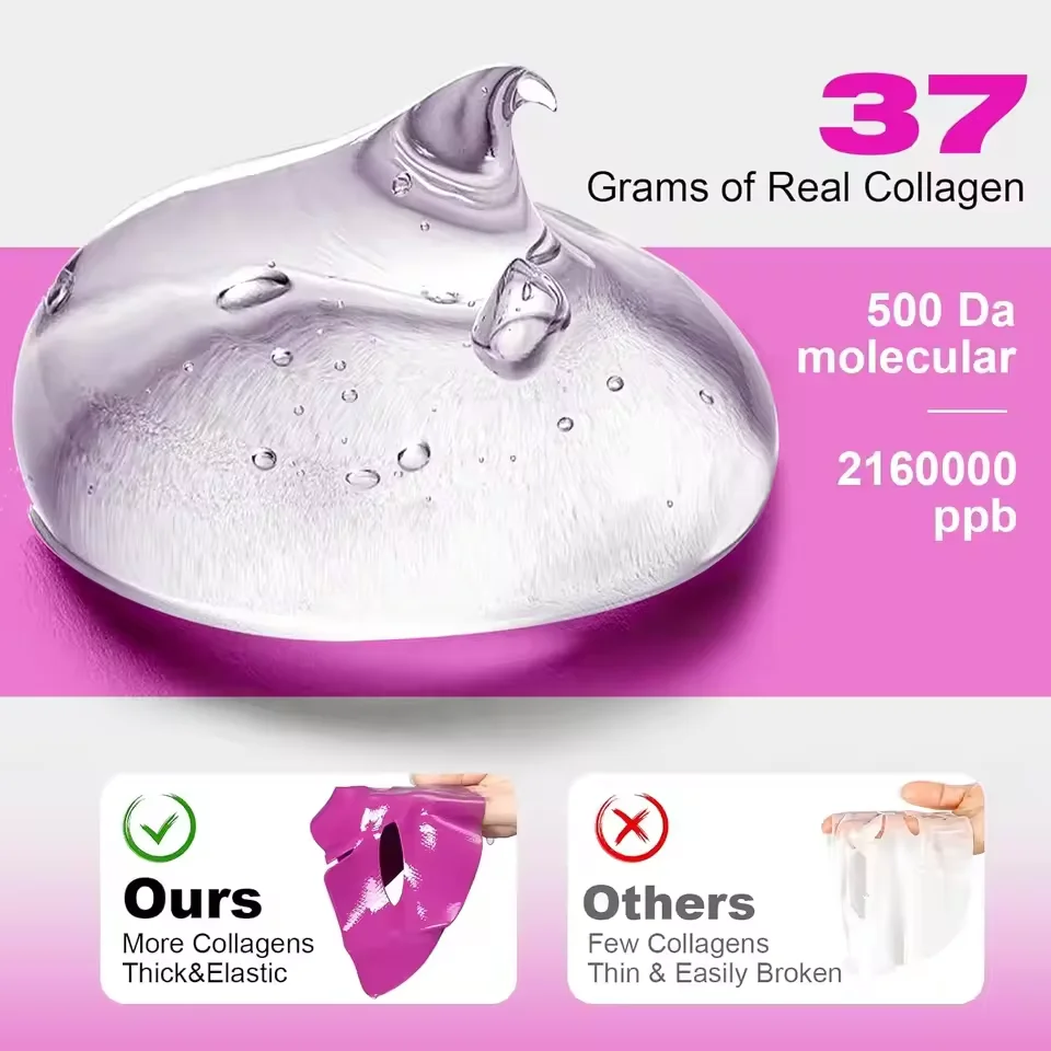 Maschera viso antirughe al collagene profondo Dissolvenza linea sottile Sollevamento pelle solida Anti-età Idratante Illumina la cura della pelle Cosmetici coreani