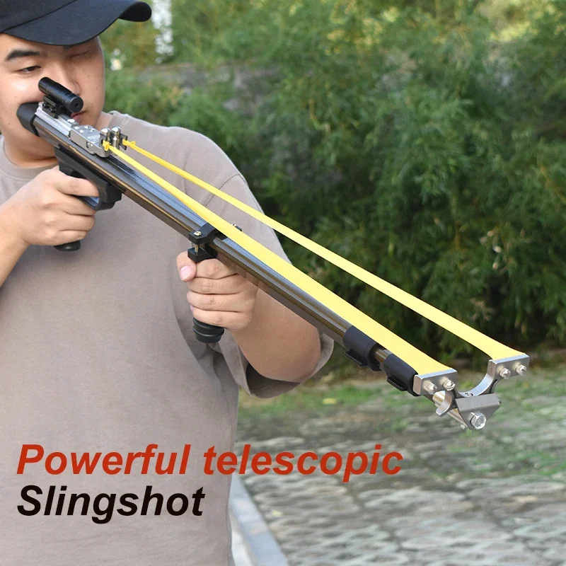 Professional Hunting Fishing Slingshot Rubber Band Metal Slingshot Outdoor Slingshot Set Retractable Strong Slingshots Toy