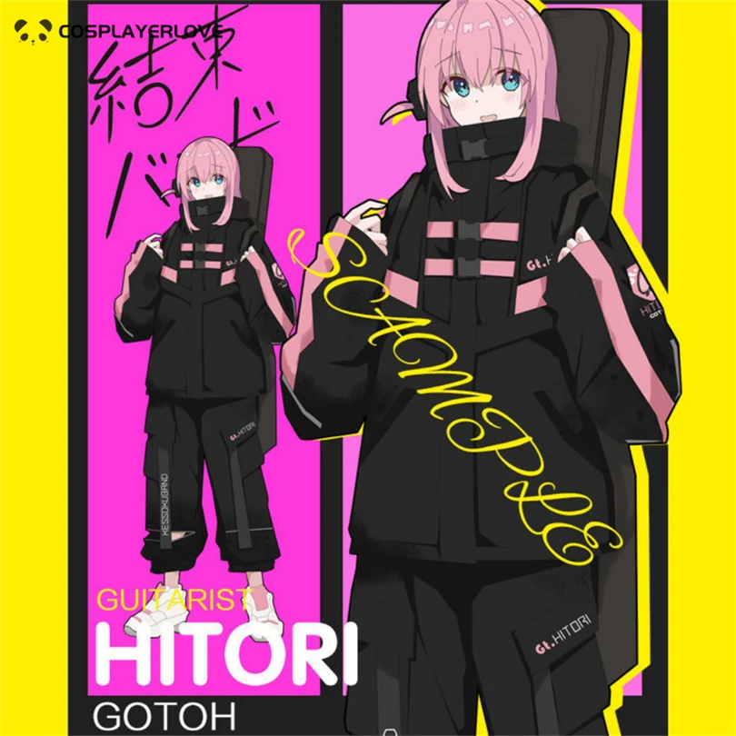 Bocchi The Rock Anime Hoodie and Pants Outfit, Hitori Gotou Fanart Coat, Manga Peripharrate, GelHalloween Christmas Costume