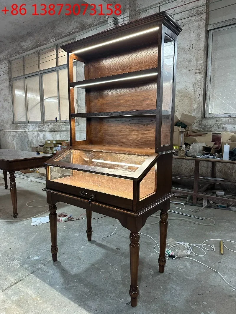 Simple and atmospheric retro antique jade ceramic cultural play display cabinet European style
