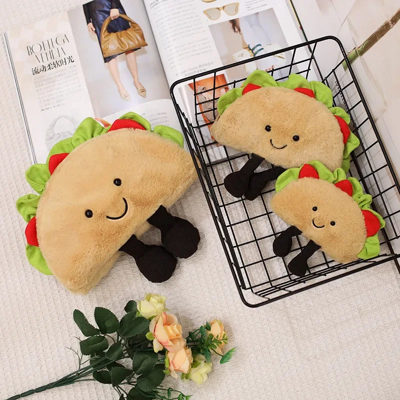 15~25cm Cute taco Donut Ice Cream Plush Toy Soft Stuffed Pillow Kawaii Food Sofa Cushion Gift for Kids Birthday Home Decor