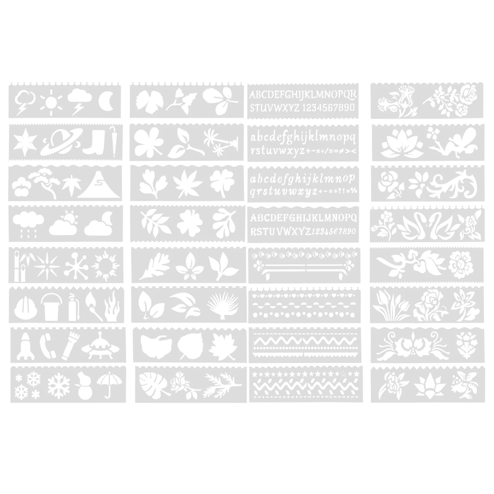 4 Sets Painting Template DIY Projects Stencils Kids Hollow Out Drawing Templates Plastic for Crafts Chic Pattern Landscape