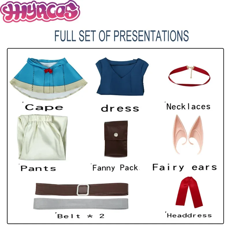 Sky06 Anime Marcille Donato Cosplay Costumes Delicious in Dungeon Marcille Cosplay Dress Hairpins Uniform Book Prop Halloween