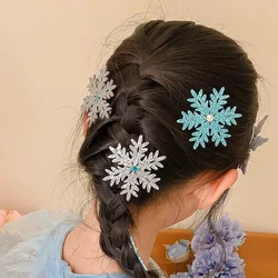 Sweet Cue Princess Hair Clips Snowflake Lovely Girls Hairpins Children Headwear Hairgrip Hair Clips Barrettes Hair Accessories