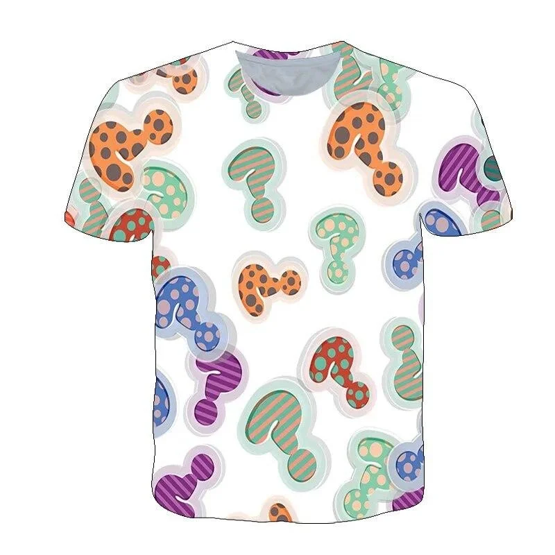 Fun Question Mark T Shirt For Mens Various Designs Round Neck T Shirts 3D Printed Graphic Streetwear Hip Hop Trend Tees Top