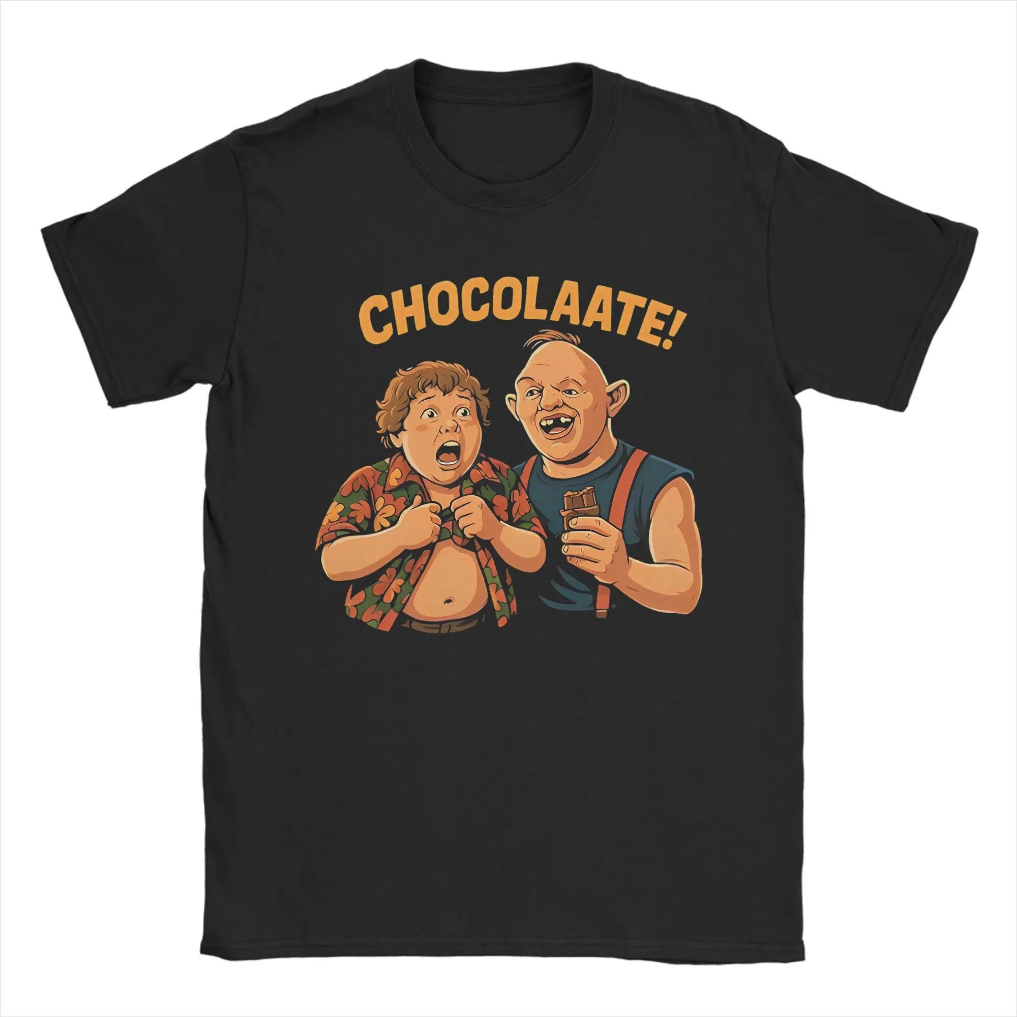 Camiseta Goonies Chocolate Slot y Gordi para hombre, camiseta de algodón Crazy, camiseta de manga corta con cuello redondo, Idea de regalo, ropa