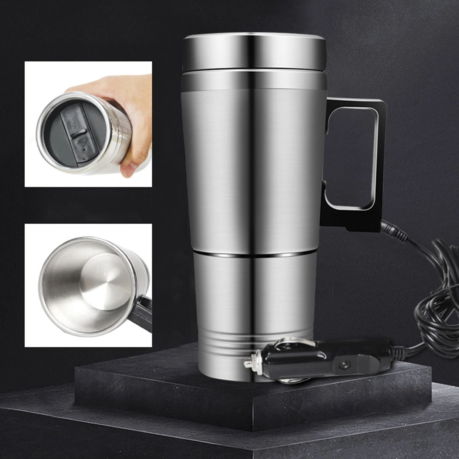 300ml 12V/24V DC Car Heating Cooling Cup Electric Car Kettle Safe Removable Travel USB Heating Cup for Car Winter Accessories