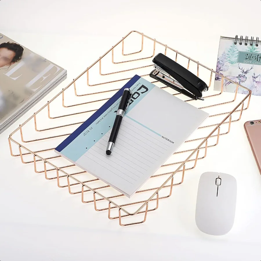 KY متعددة الأغراض A4 ملف صينية سلك مكتب صينية منظم أنيق حجم الرسالة مكتب وثائق صواني مجلة الملفات سلة التخزين أو