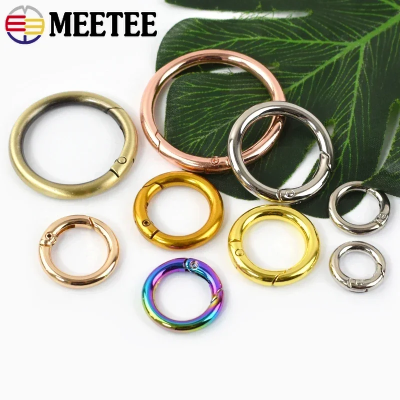 50Pcs Metal O Ring Buckles For Bag Strap Dog Collar Spring Clasp Hooks Webbing Keychain Loops DIY Leather Craft Accessories