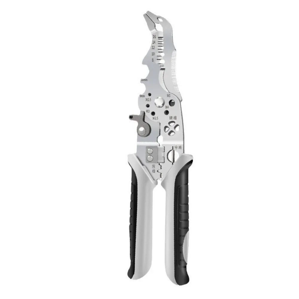 With Elbow Wire Stripper Pliers Wire Cutter Cut Line Automatic Wire Stripper Cable Wire Non-Slip Electrical Pliers Crimping Tool