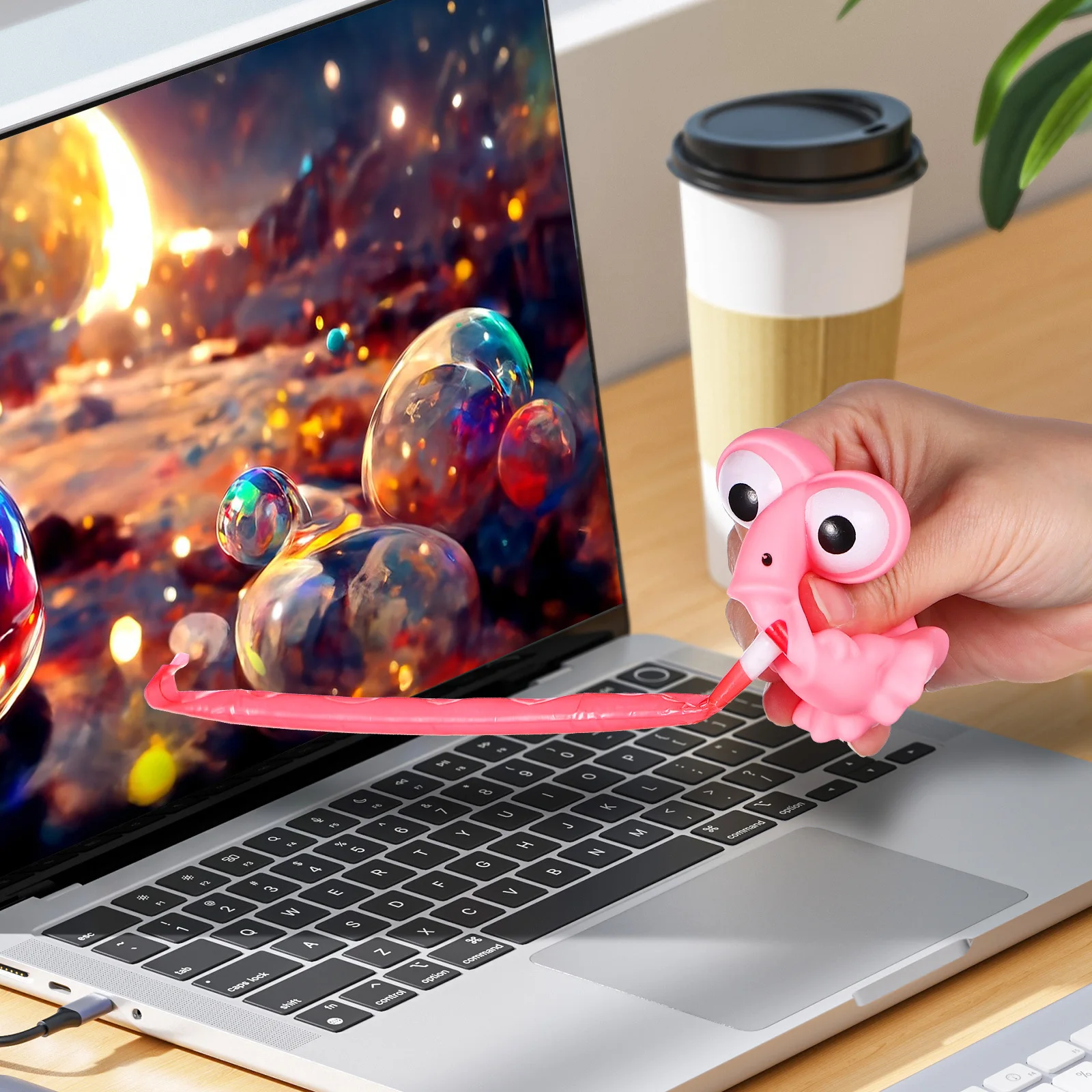 

6Pcs Frog Squeeze Squishy Dinosaur Ball Soft Stress Relief Bright Colors Popping Animal Balls Funny Office Desk Decompression