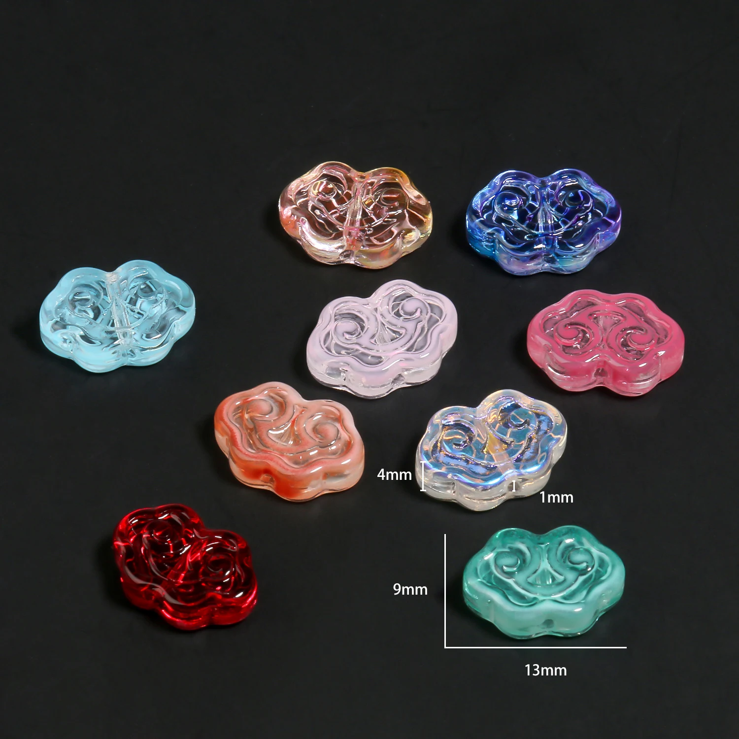 13x9MM Czech Lampwork Crystal Auspicious Clouds Shape Beads Flat Round Loose Beads For DIY Jewelry Making Supplies Accessories