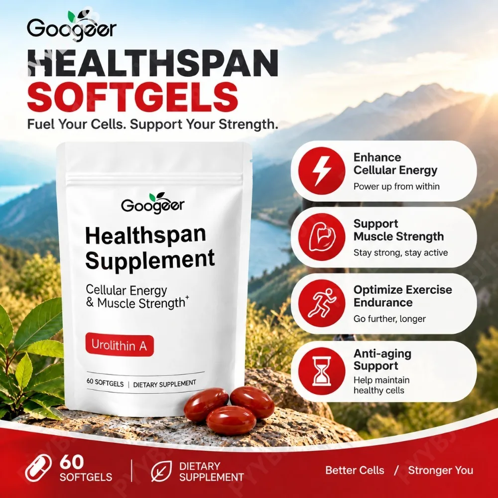 Healthspan Softgels with Urolithin A Enhance Cellular Energy & Muscle Strength Optimize Exercise Endurance Anti-aging 60 Count