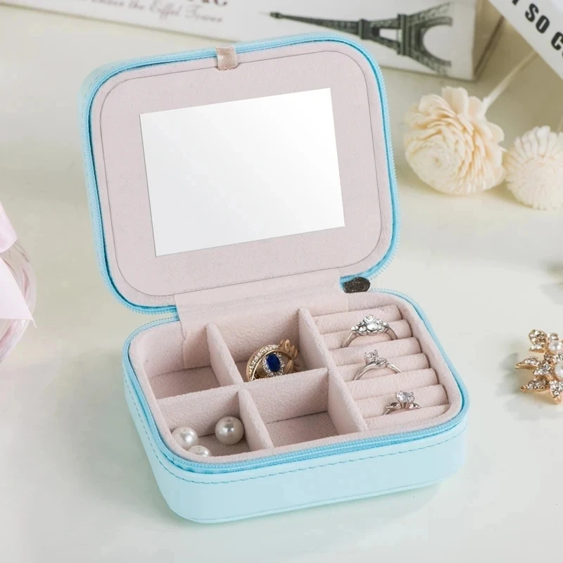 High-Grade Ladies Gift Jewelry Box 11x9x5.5CM Portable Jewelry Storage Box Waterproof Leather Cosmetic Jewelry Organizer Box