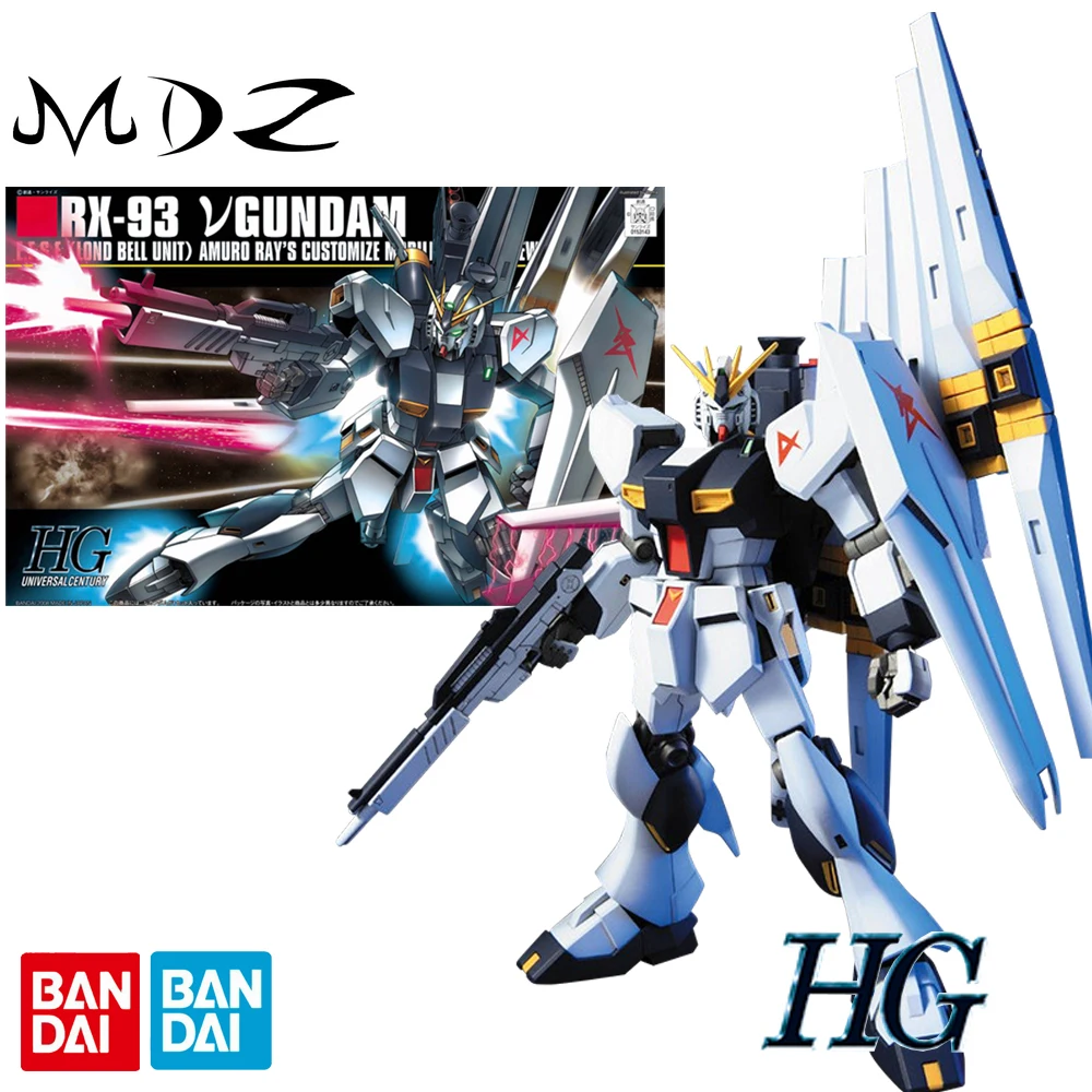 Bandai Original Figure HG RX-93 NU V GUNDAM Model Kit HGUC 1/144 NU Gundam Assembly Collection Action Figures Toys for Gifts