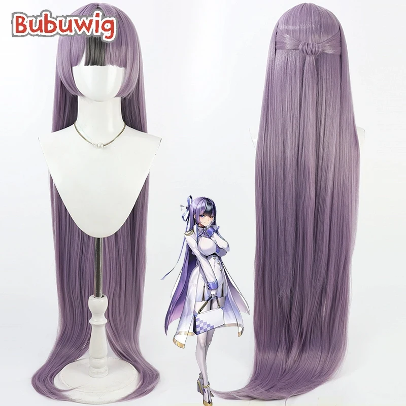 

Bubuwig Синтетические волосы Jien Косплей Парики Nikke The Goddess of Victory Jien 120 см Женский длинный фиолетовый смешанный серый парик Термостойкий