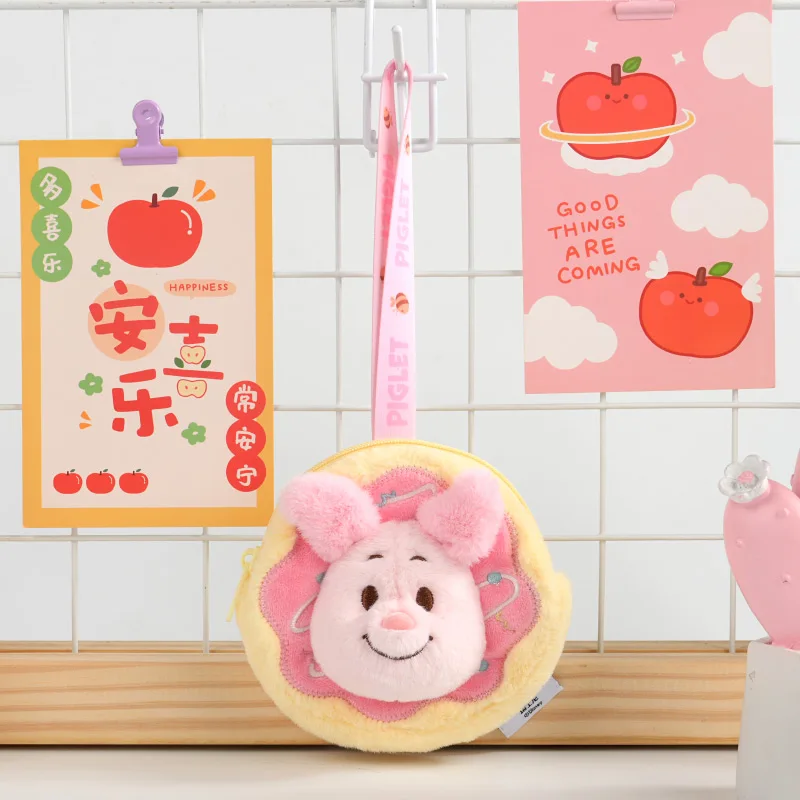 Simpatico portafoglio in peluche con personaggi Disney - Honey Pot Pooh Piglet Lotso Ornamento per borsa multiuso, regalo quotidiano carino più venduto per lei