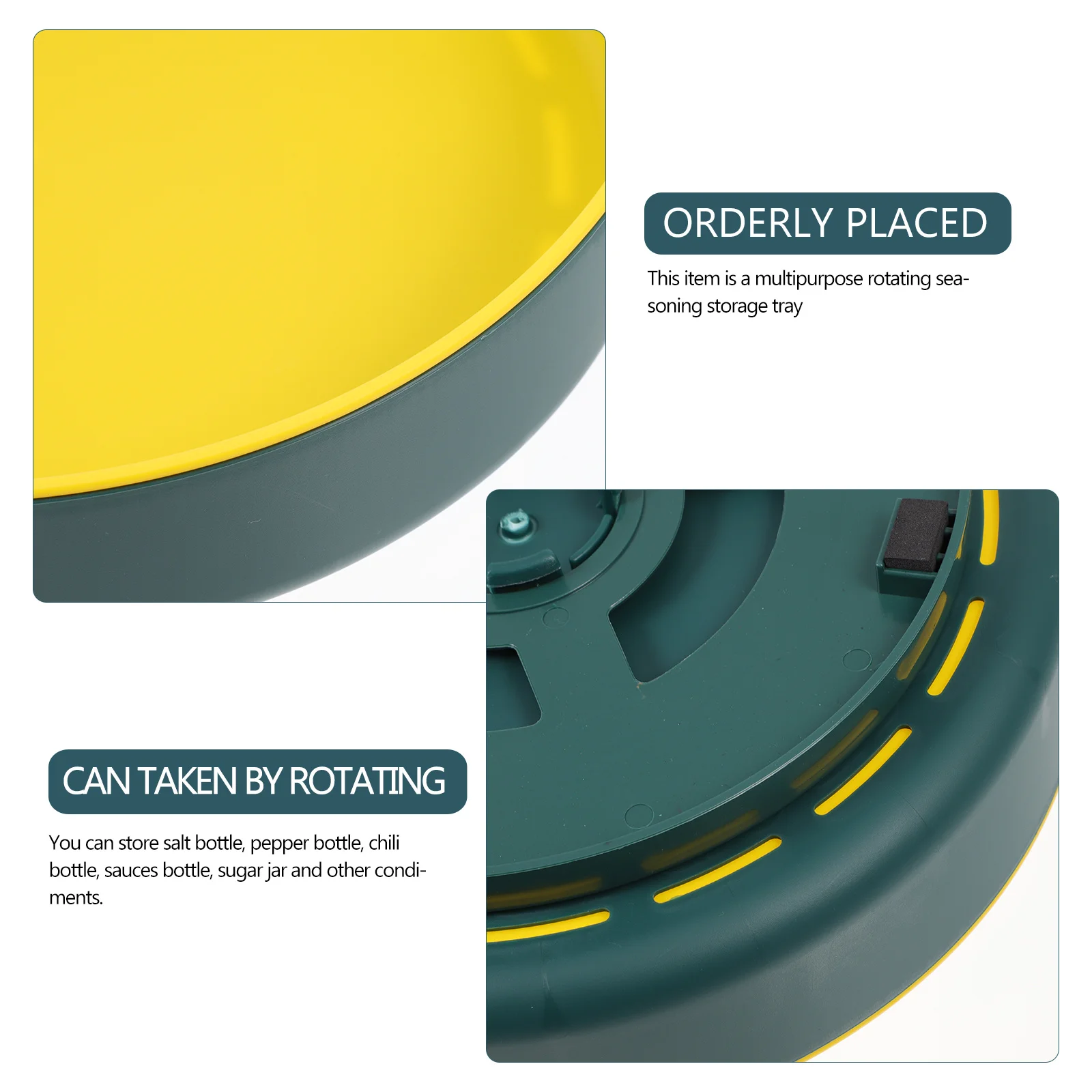 

1Pcs Rotating Seasoning Storage Tray Large Capacity Kitchen Organizer Draining Rack for Salt Pepper Sauce Sugar Bottle Holder