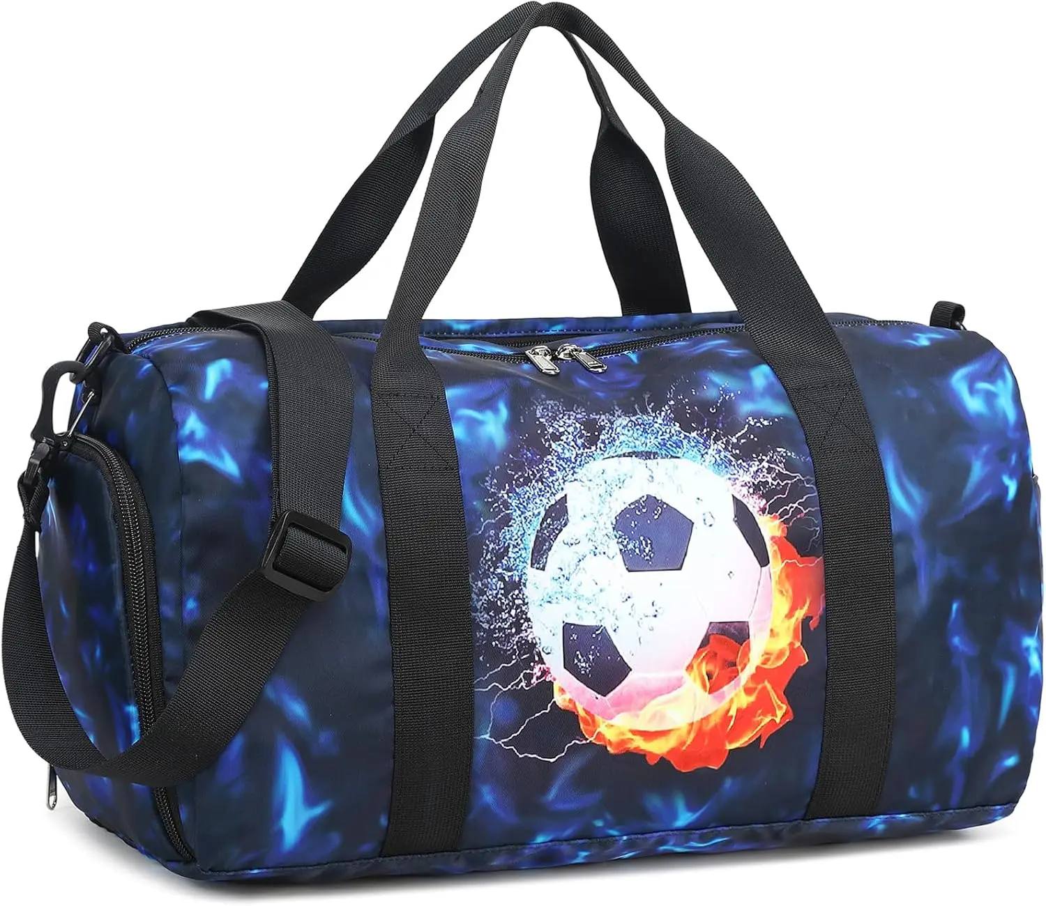 

Kids Duffle Bag with Shoe Compartment, Waterproof Travel Gym Bag for Boys Girls, 23L Capacity