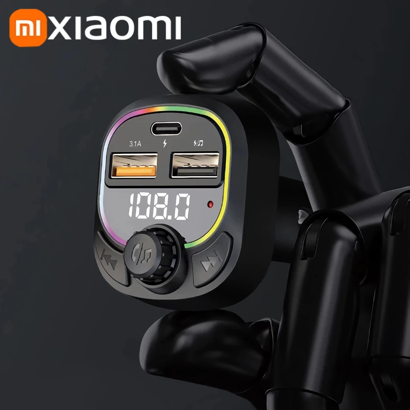 شاحن سيارة Xiaomi بلوتوث 5.4 FM الارسال PD Type-C المزدوج USB المحيطة لاعب MP3 شاحن Type-C ضوء لاسلكي يدوي #2