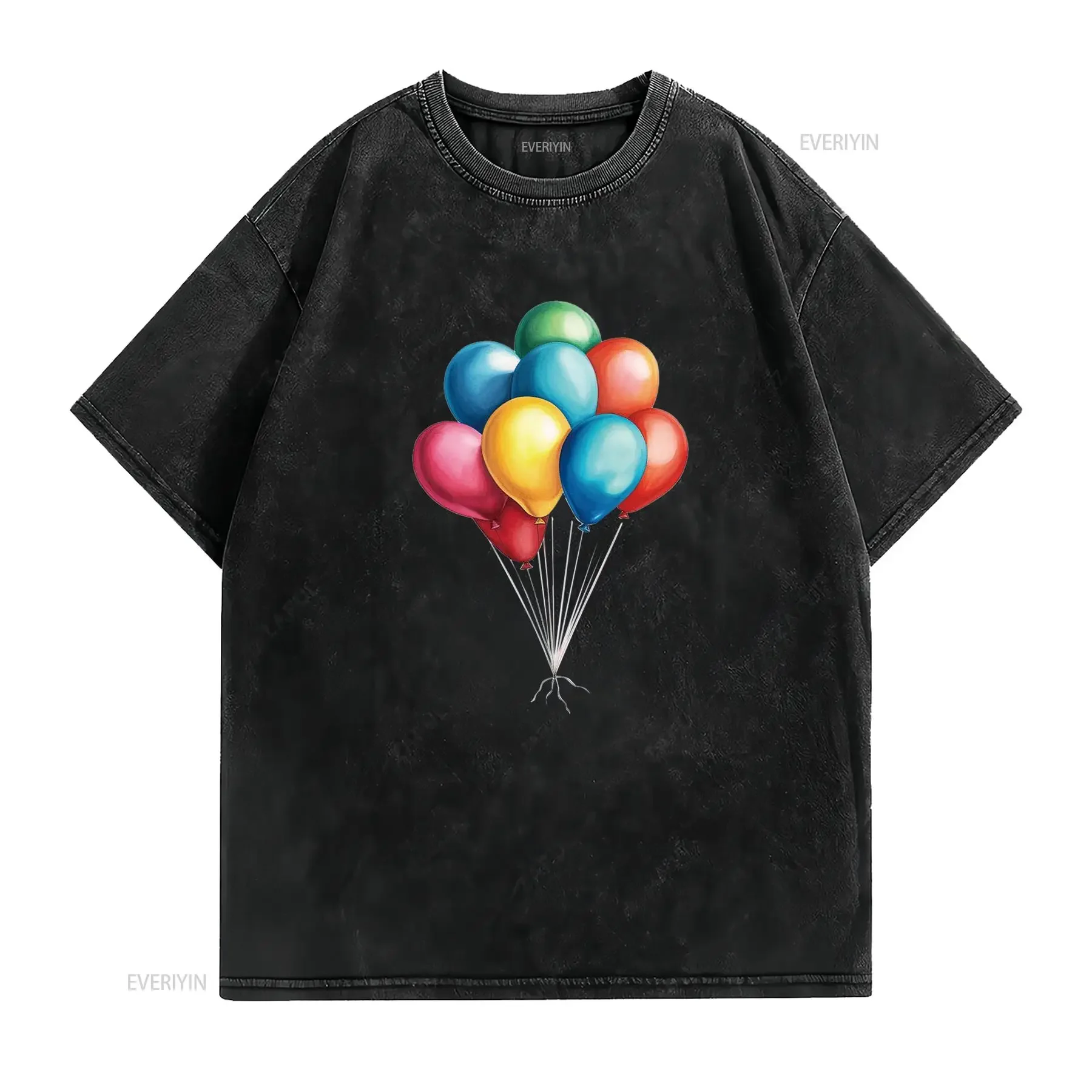 It Is a Colorful Balloon Women T Shirt vintage Washed Casual Unisex fashion Soft Stretched Top For Everyday Wear Versatile