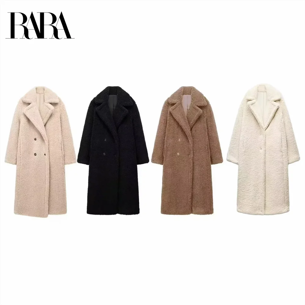 2024 RARA Autumn/Winter New Collection: Collar Lambhair Fleece Loose Long Coat Casual Coat for Women