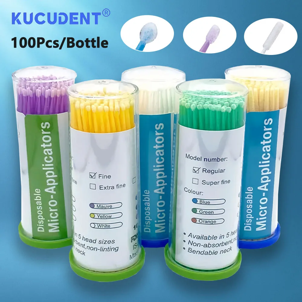 

100 Pcs Disposable Micro Applicators Colorful Dental Brushes for Oral Care Hygiene Teeth Whitening Dentistry Procedures