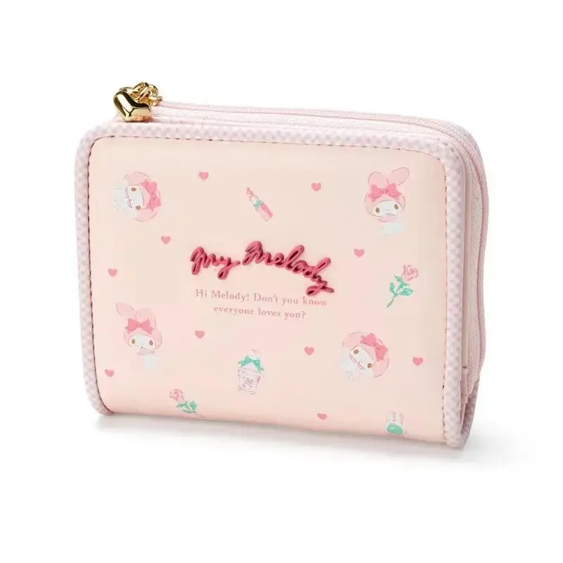 PU Kuromi Hello Kittys Portemonnee Kant Cinnamoroll My Melody Card Pack Portemonnee Korte Stijl Leuke Cartoon Tassen voor Vrouw