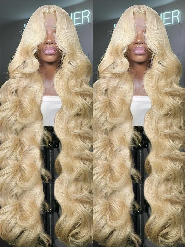 613 Honey Blonde Color Wig 34 36 Inch HD Transparent Body Wave 13x6 Frontal Human Hair Wig For Women 13x4 Lace Front Wig 220%