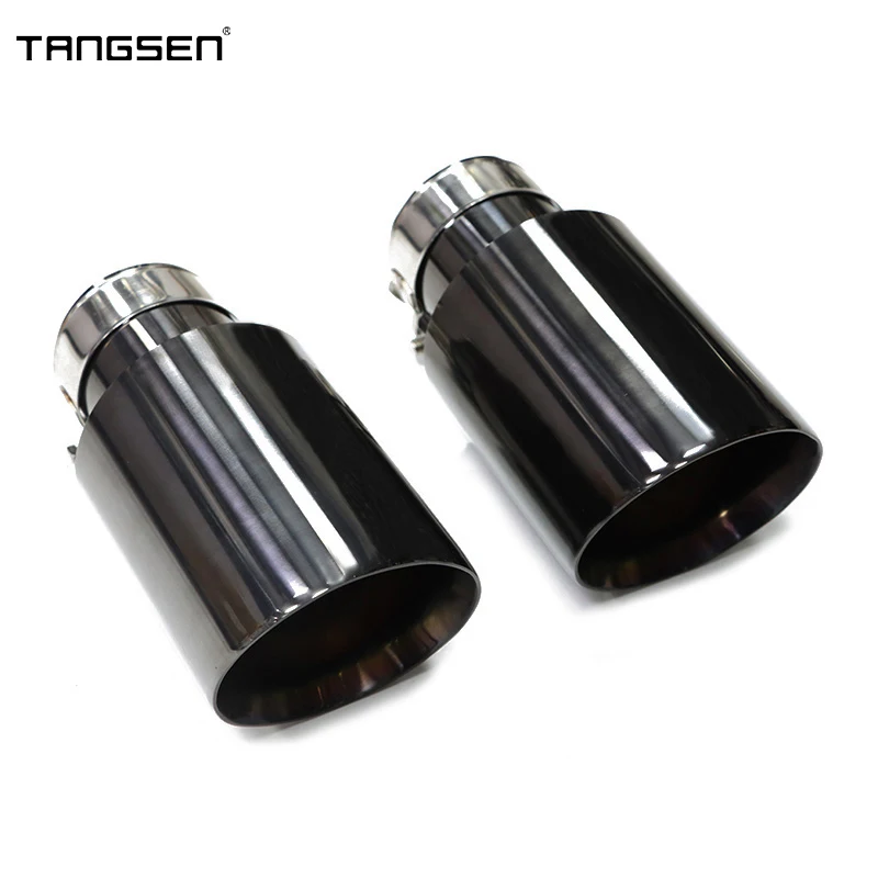 1 Pcs Single Car Muffler Tip Black Stainless Steel Exhaust Tips Universal Car Accessories Exhaust Pipe 57mm 60mm 63mm