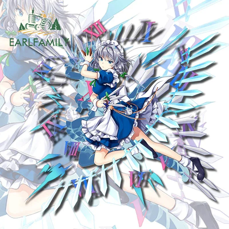 

EARLFAMILY 13cm x 13cm for Interesting Izayoi Sakuya Car Sticker Car Accessories Decal Air Conditioner Creative Laptop Decor