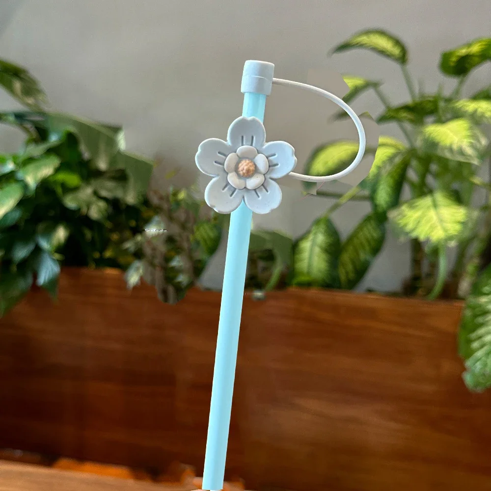 1PC Silicone Straw Plug for Water Glass Bottle Flower shape Drinking Dust Cap Straw Tips Cover Cup Accessories for 6-8mm Straws