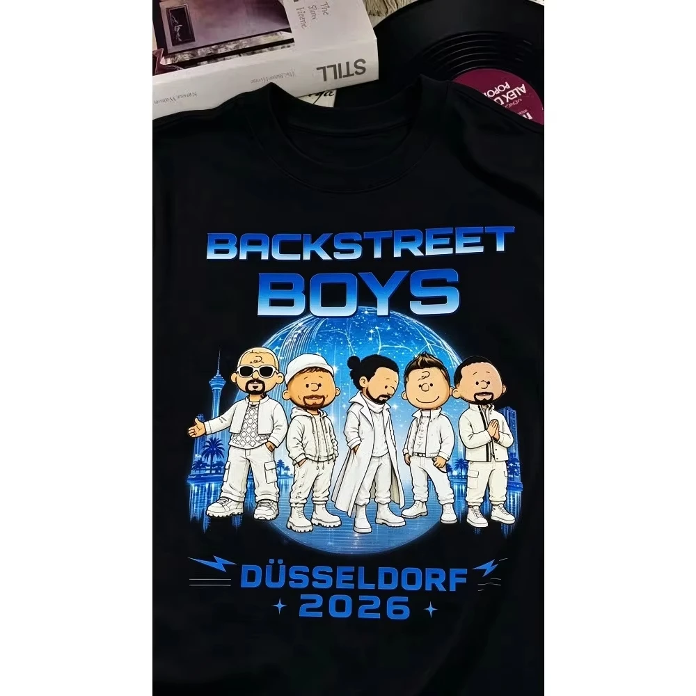 2026 Backstreet Boys Enter Millennium 2026 Dusseldorf Tour Printed Pattern Fashion T-shirt Short Sleeve Concert Street Top